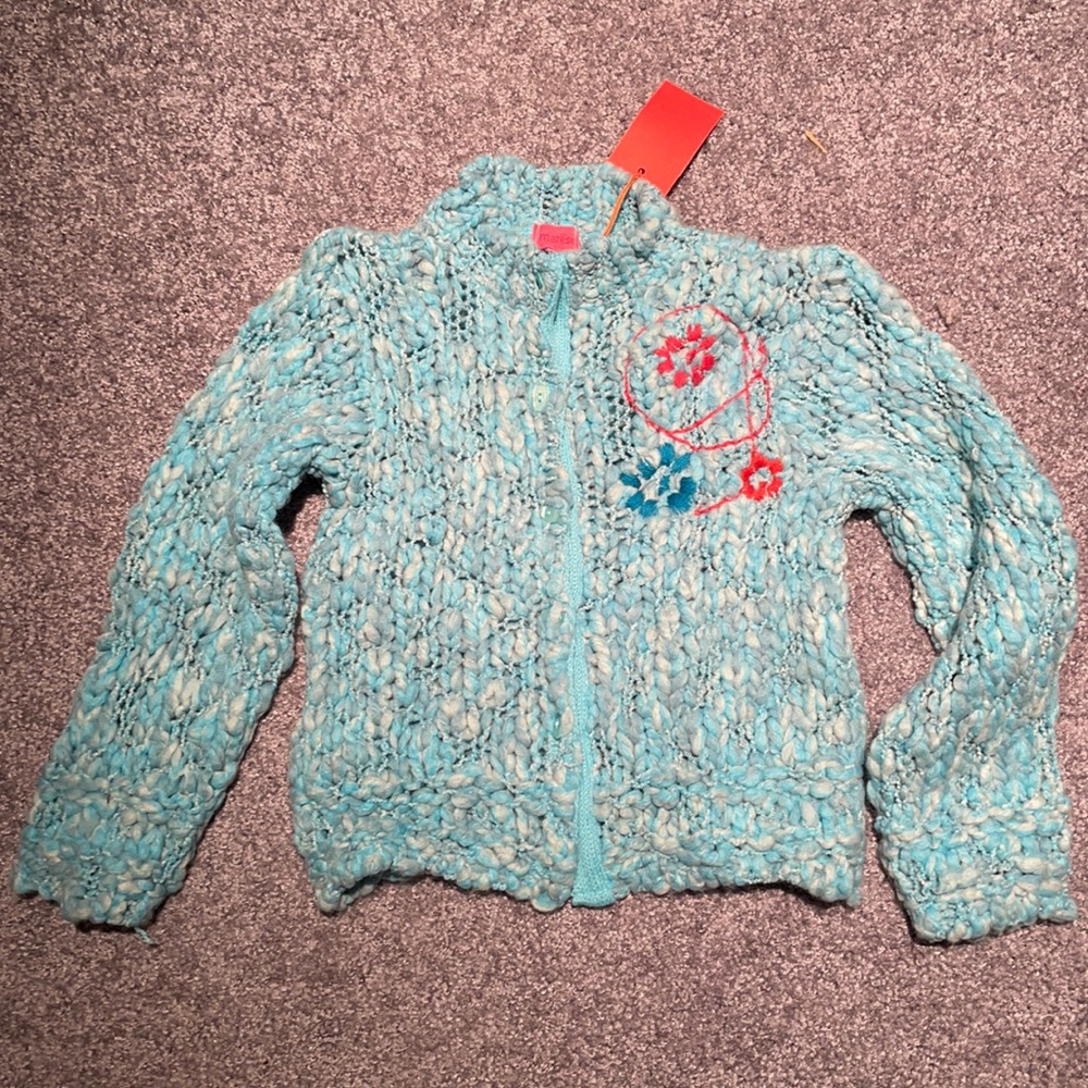 NWT Marese Girls Blue Button Sweater